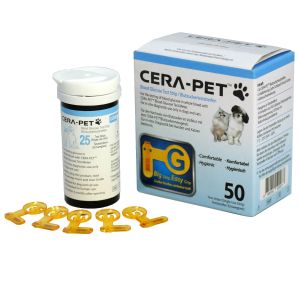 CERA-PET BLOOD GLUCOSE STRIPS (50)